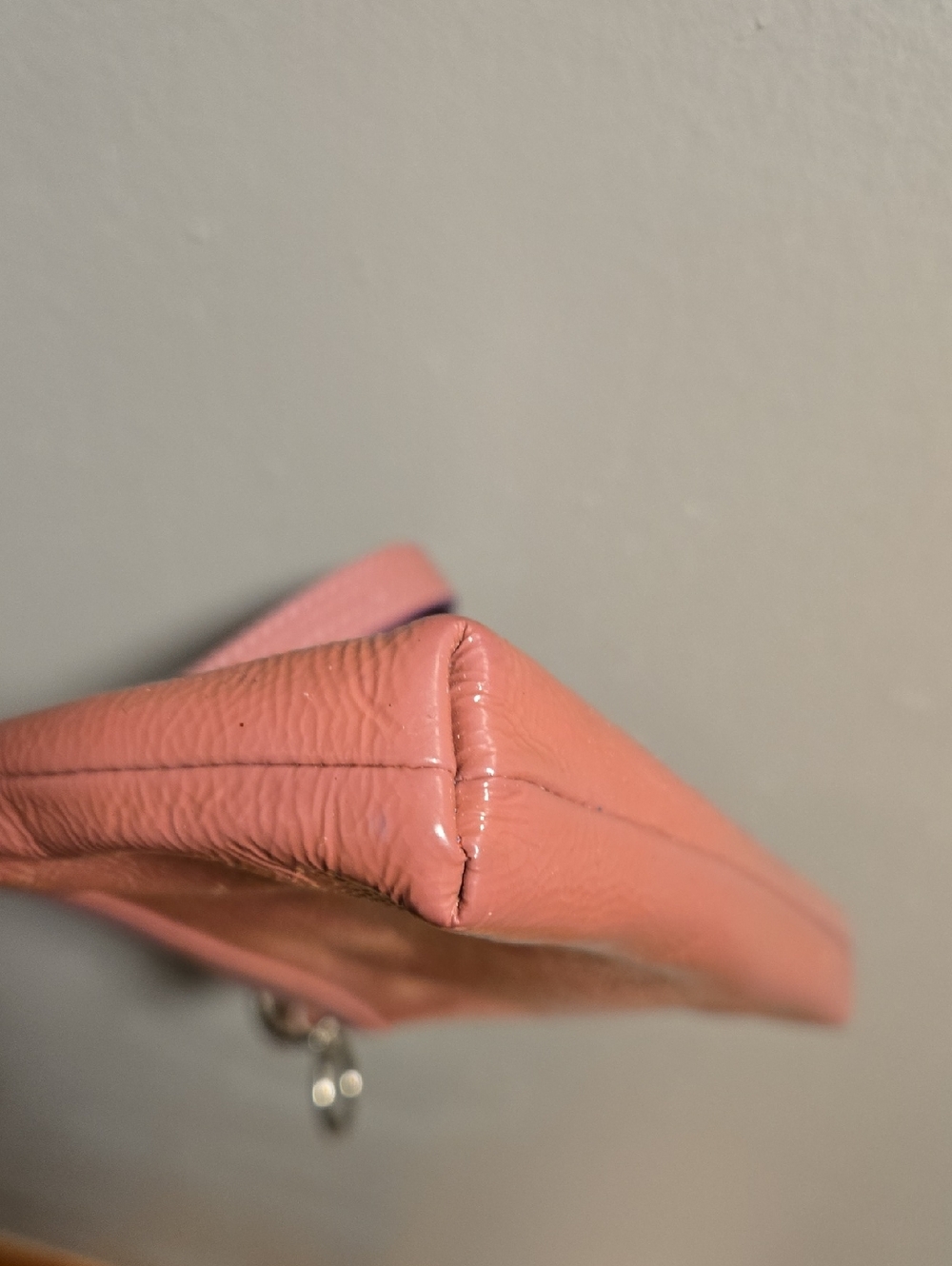 Coach Poppy Pink Wristlet with Purple Trim - Picture 8 of 12